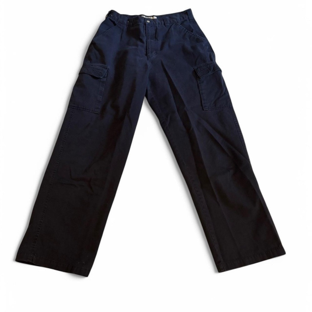 Navy Cotton Cargo Pants